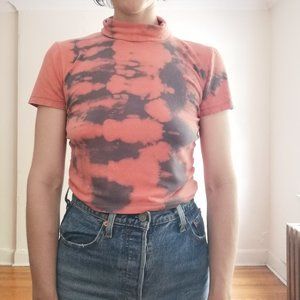 Hand dyed mock neck crop top bamboo material